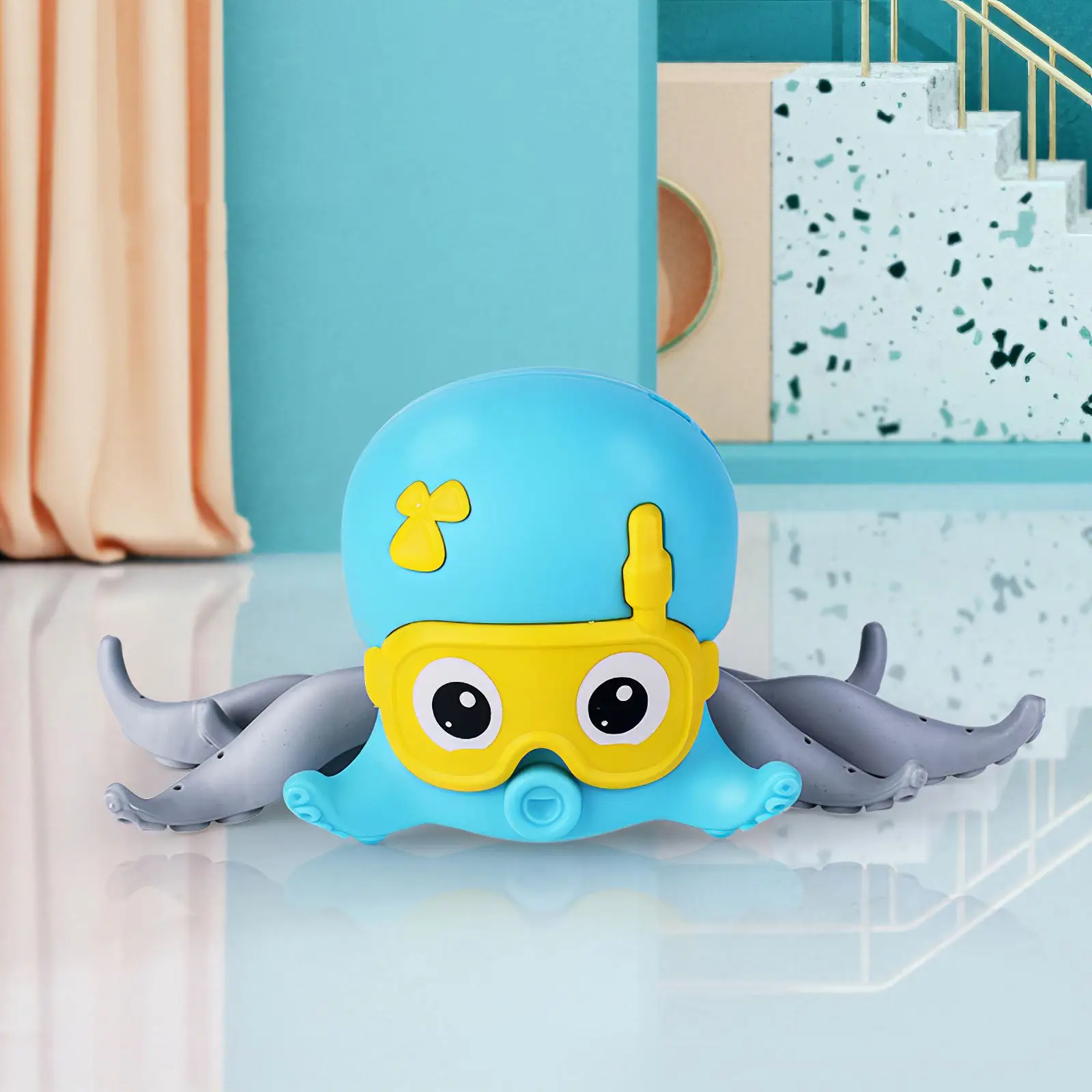 

Children Octopus Clockwork Toy Baby Bathing Bath Toys Rope Pulled Crawling Clockwork Octopus On Land And Water Boys Girls Gifts
