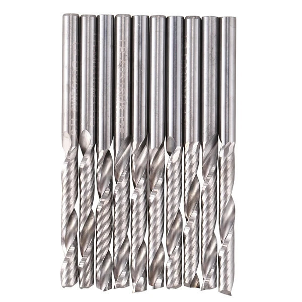 10 шт. хвостовик спиральный Upcut фреза 1 Флейта концевая Набор 3 175 мм Резка Одна
