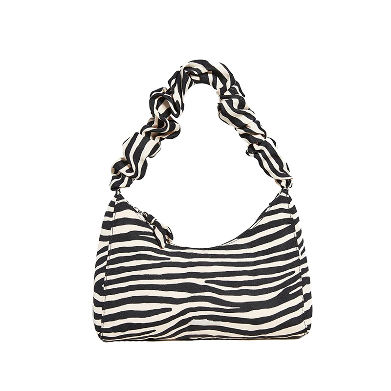 

Zebra Pattern Retro Ruched Underarm Shoulder Bag Female 2020 New Simple Casual Shoulder Bags Famous Designer Women Bags