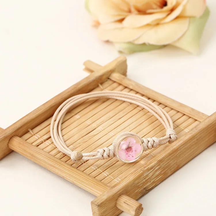 Натуральный белый кристалл камень браслет многоцветный вечный цветок ручной