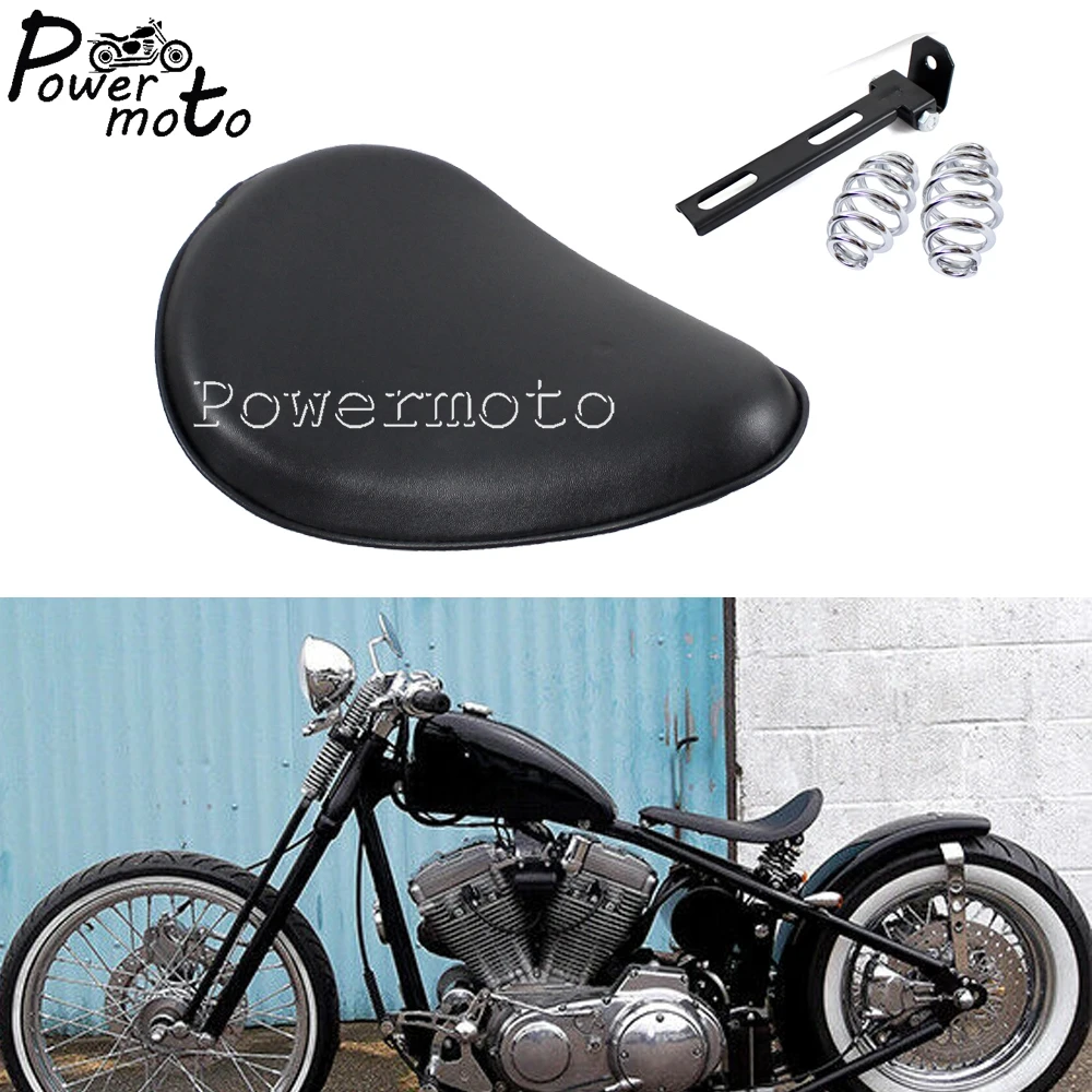 Мотоциклетная черная подушка на сиденье для соло винтажная Harley Chopper Bobber Sportster Cafe