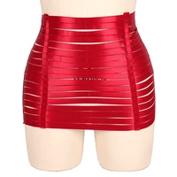 sexy red underwear skirt strappy harness belt bondage waist adjust punk goth pole dance women body harness dress cage mini skirt
