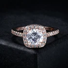 Женское Обручальное кольцо с фианитом, розовое золото, R559 R560