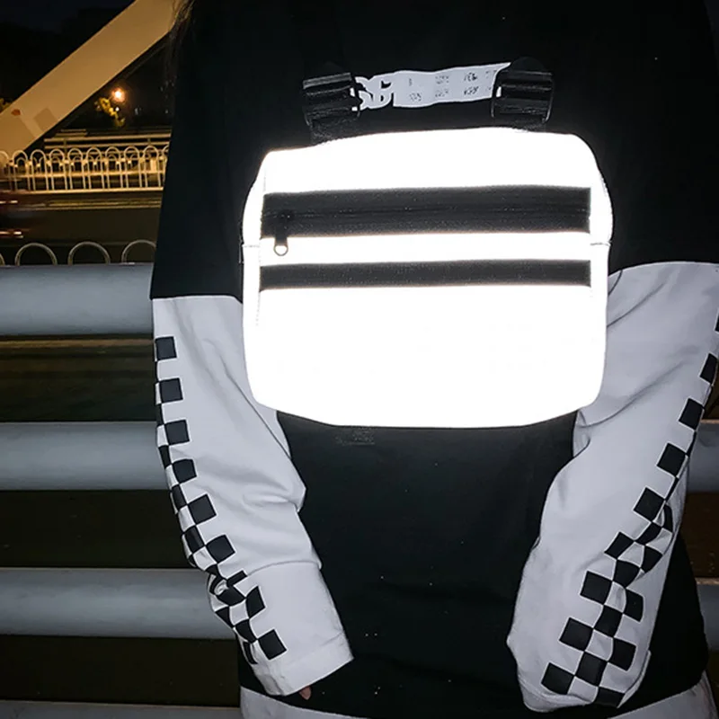 Радужная Светоотражающая нагрудная сумка многофункциональный жилет Стильная