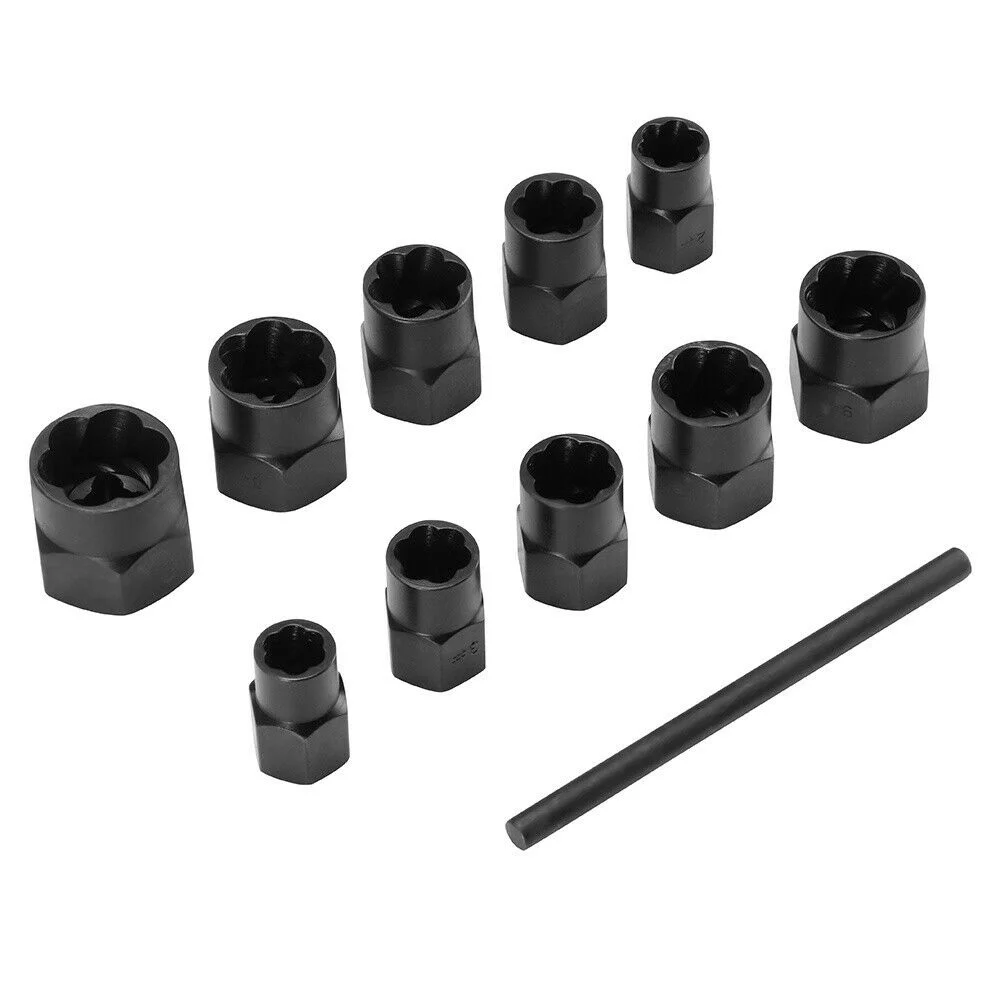 

Lug Nut Remover Removal Repair 11pcs Bolt Extraction Extractor Hex Kit