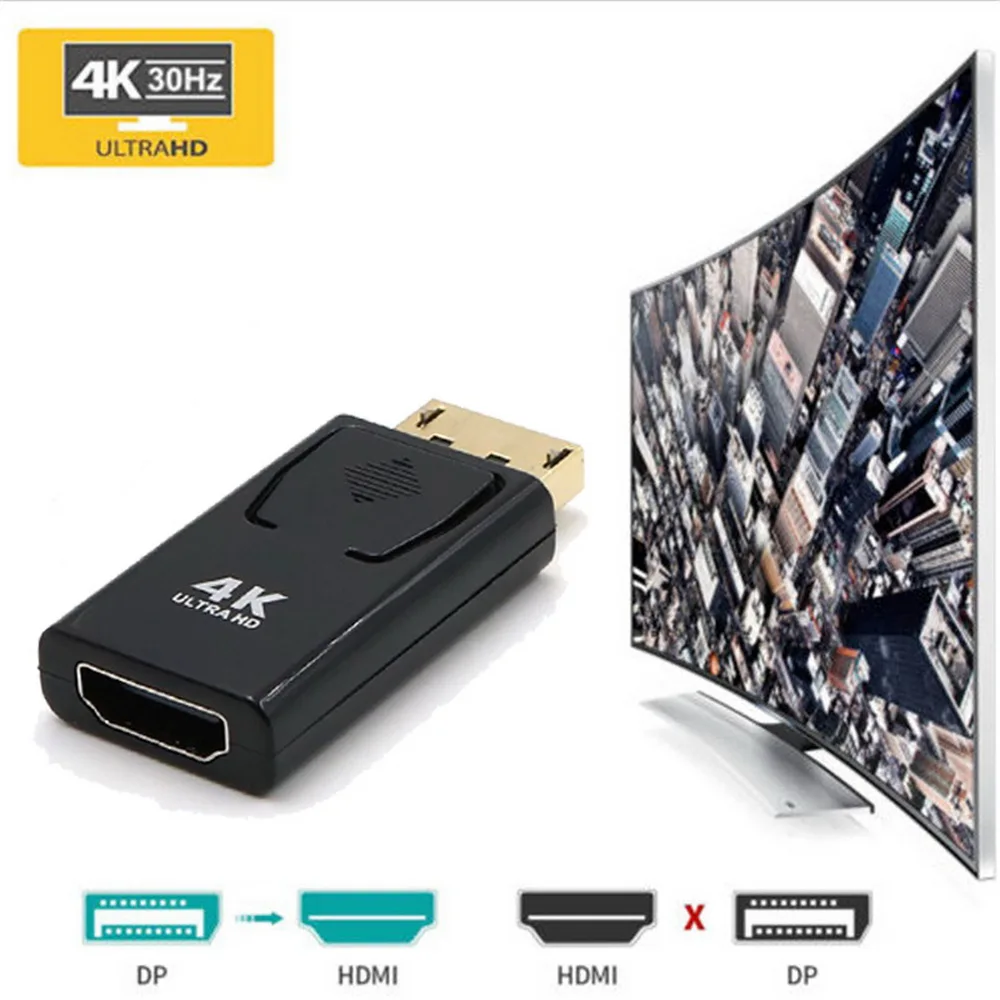 Адаптер Kebdiu DP в HDMI совместимый с портом дисплея Штекерный конвертер 4K Ultra HD Видео