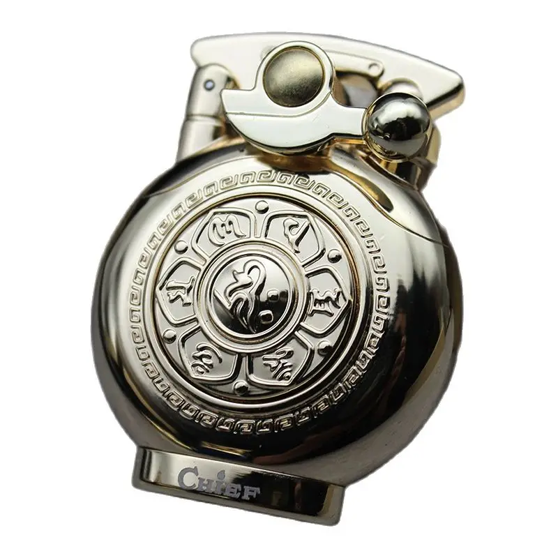 Круглая Металлическая Зажигалка из цинкового сплава креативная Золотая