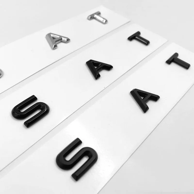 3D Font Letters Emblem for PASSAT Car Styling Refitting Middle Trunk Logo Badge Sticker for VW Chrome Matte Black Glossy Black