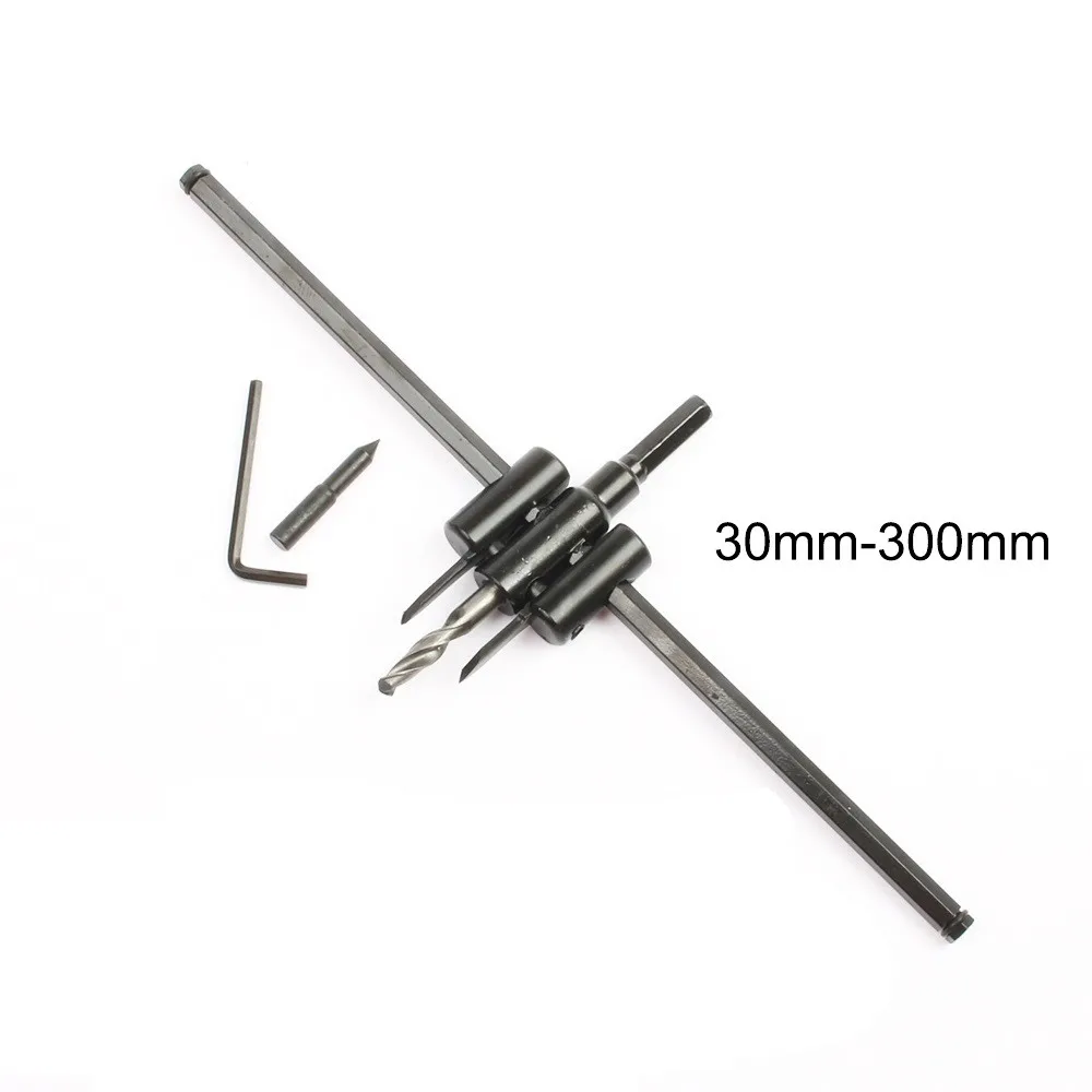 

30mm-200mm Cutter Kit 30mm-300mm Drill Bit Adjustable Alloy Circle Hole