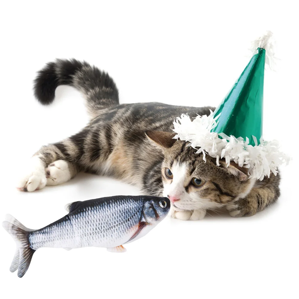 Электрическая игрушка для кошки зарядка через USB моделирование Танцы прыгающая движущаяся рыбы с музыкой