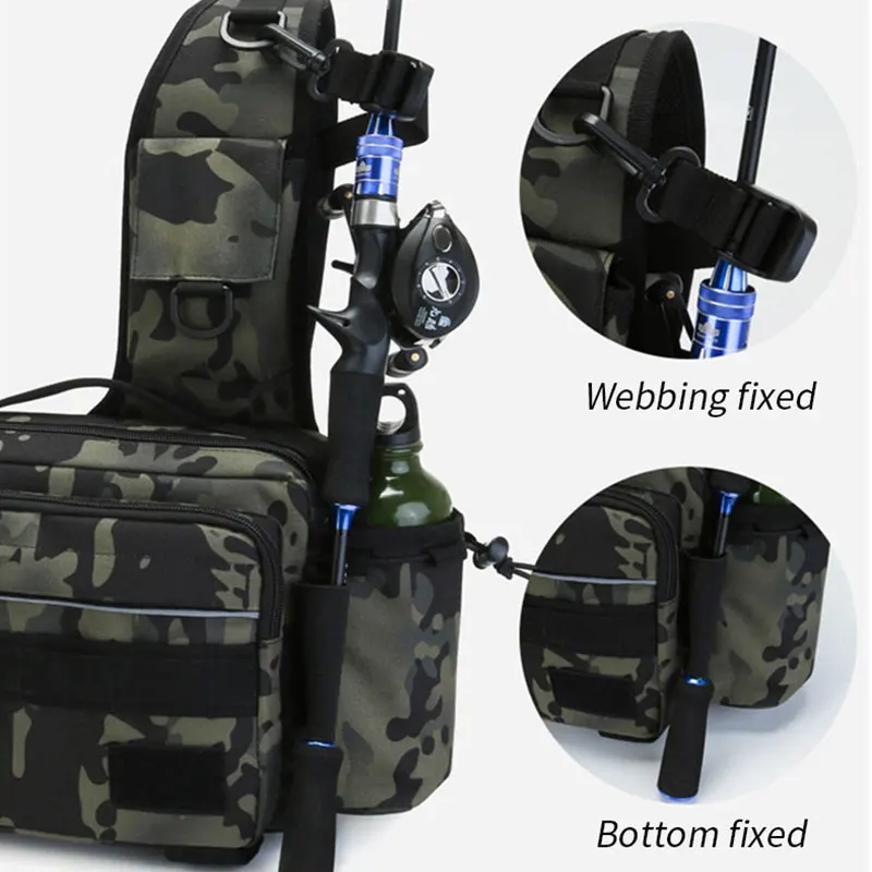 

Multifunctional Fishing Tactical Belt Bag Single Shoulder Sports Waist Pack Fishing Case Lures Gear Storage Bags Molle Backpack