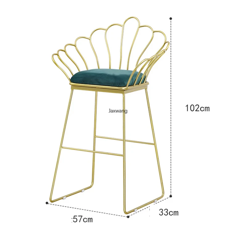 

Bar Stools Nordic Luxury High Stool Backrest Chairs Bar Stool Wrought Iron High Feet Chair Minimalist Modern Designer Armchair