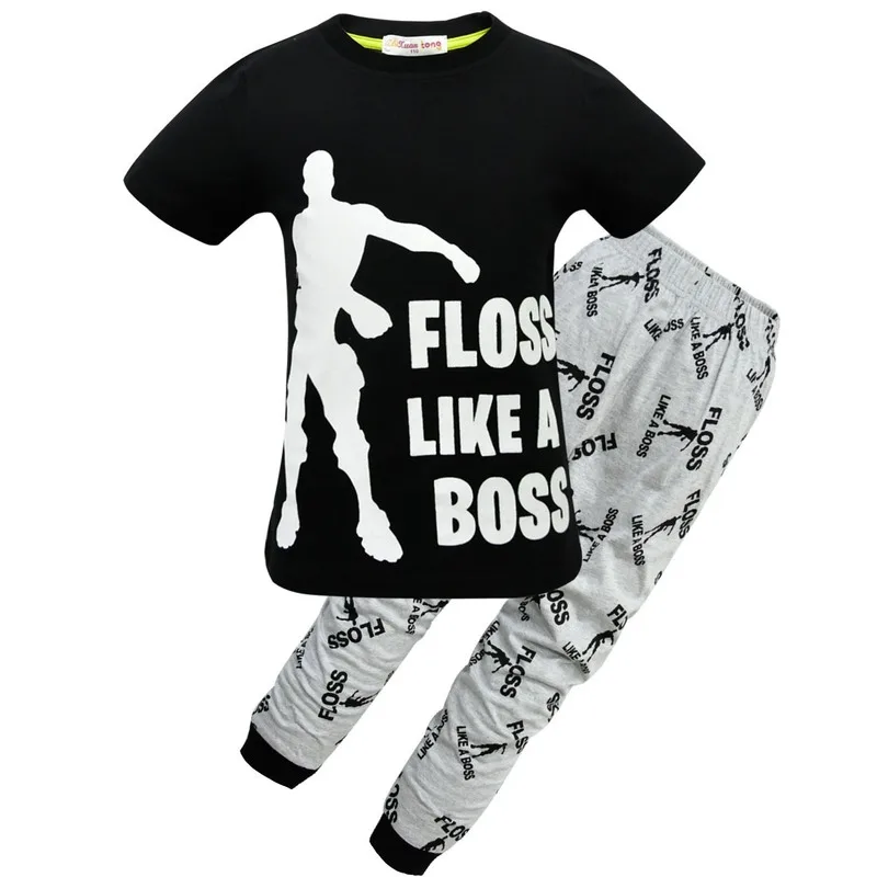 Спортивный костюм с надписью Like A Boss детские пижамы комплект одежды для девочек