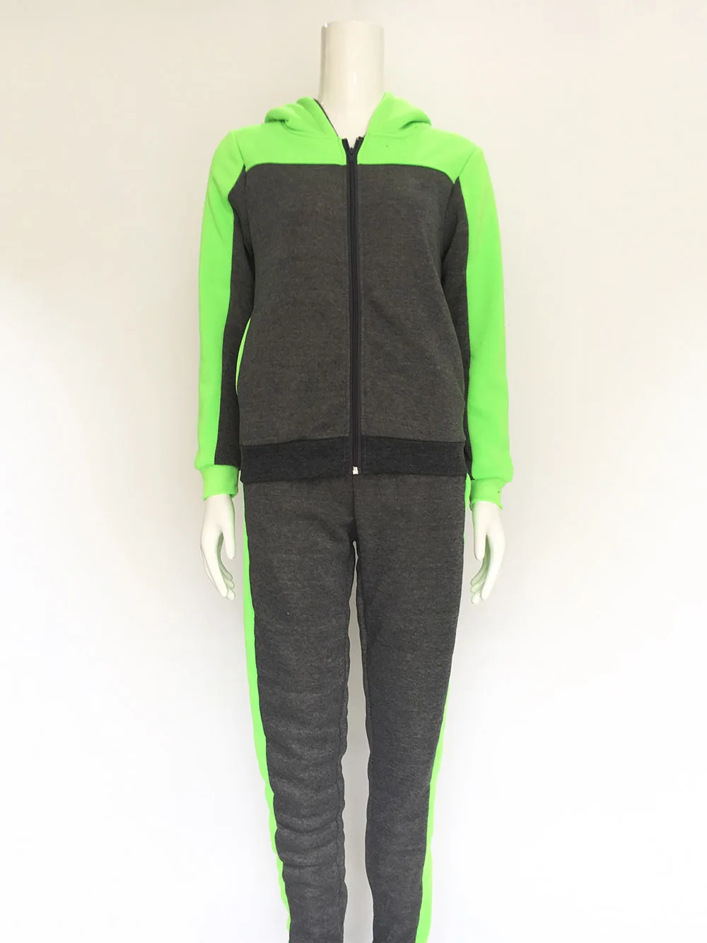 

Patchwork Hooded Zipper Suit Set 2019 Women Tracksuit Two-piece Sport Style Outfit Jogging Sweatshirt Fitness Lounge Sportwear