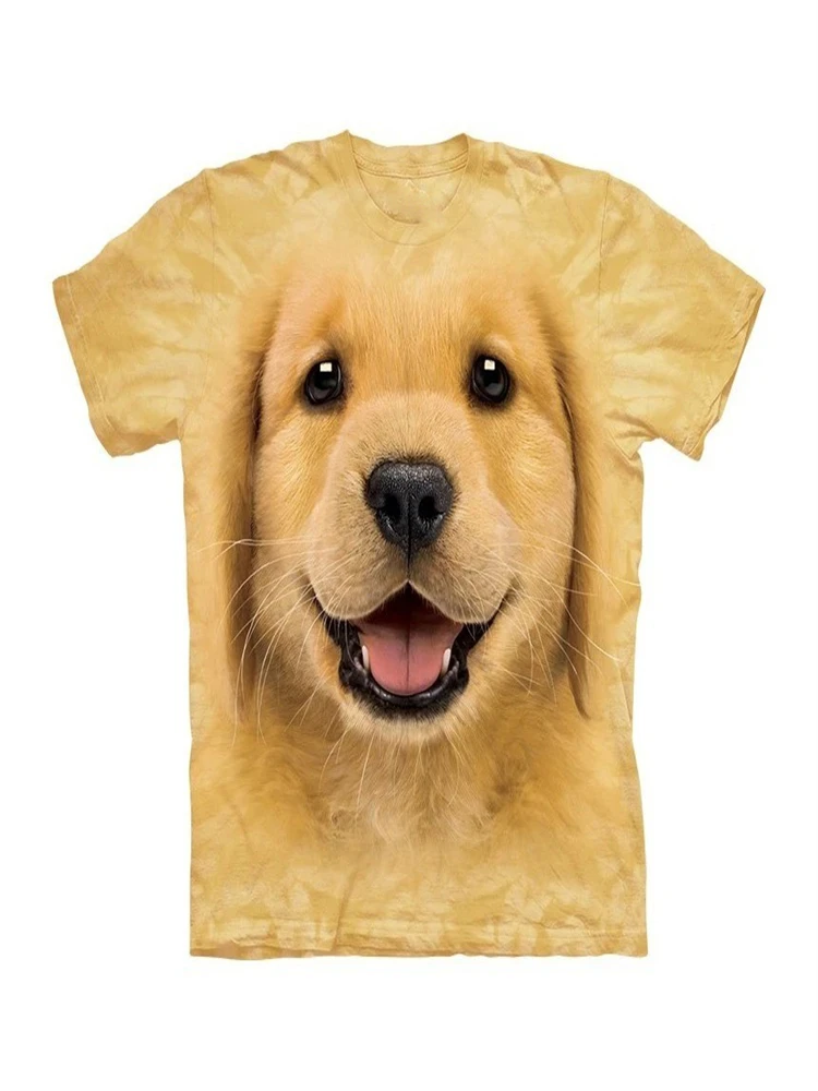 

2021 New Tshirt men funny 3D print dog cute doggy shirt Adult children fashion short sleeve tops