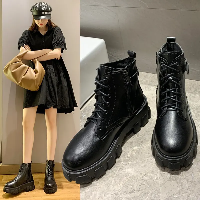 Лидер продаж Сезон весна осень Ботильоны Женская модная белая кожаная обувь на