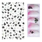 1 шт. 3D наклейка для ногтей лазерный золотой лист Кокосовое Дерево лист узор клейкая переводная наклейка блестящие DIY наклейки для ногтей