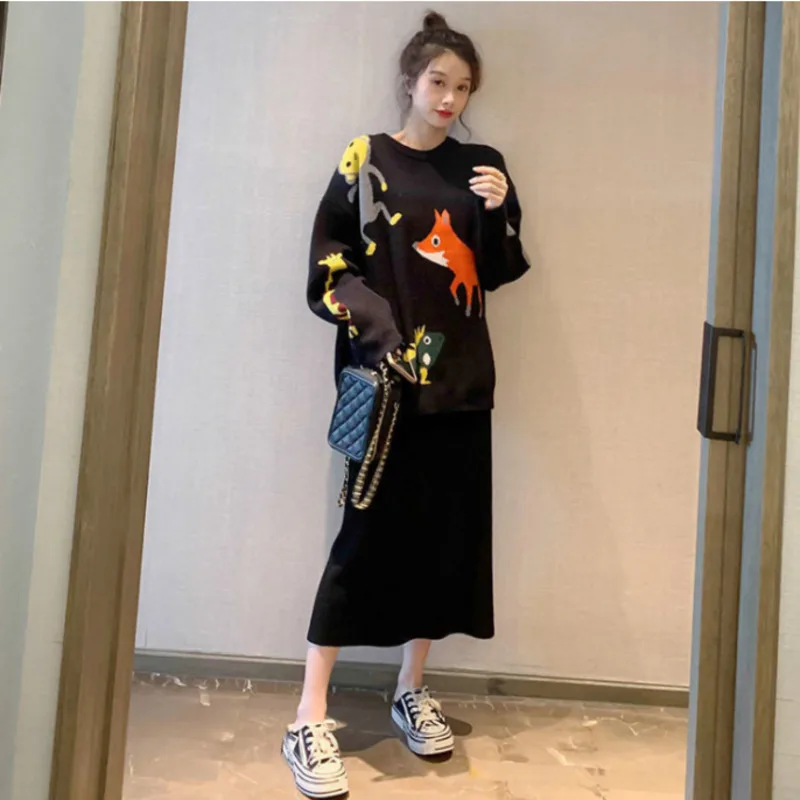 

Осень 2021, повседневный Вязаный Свитер оверсайз с длинным рукавом и круглым вырезом, модные топы, вязаный женский пуловер, женский шерстяной ...