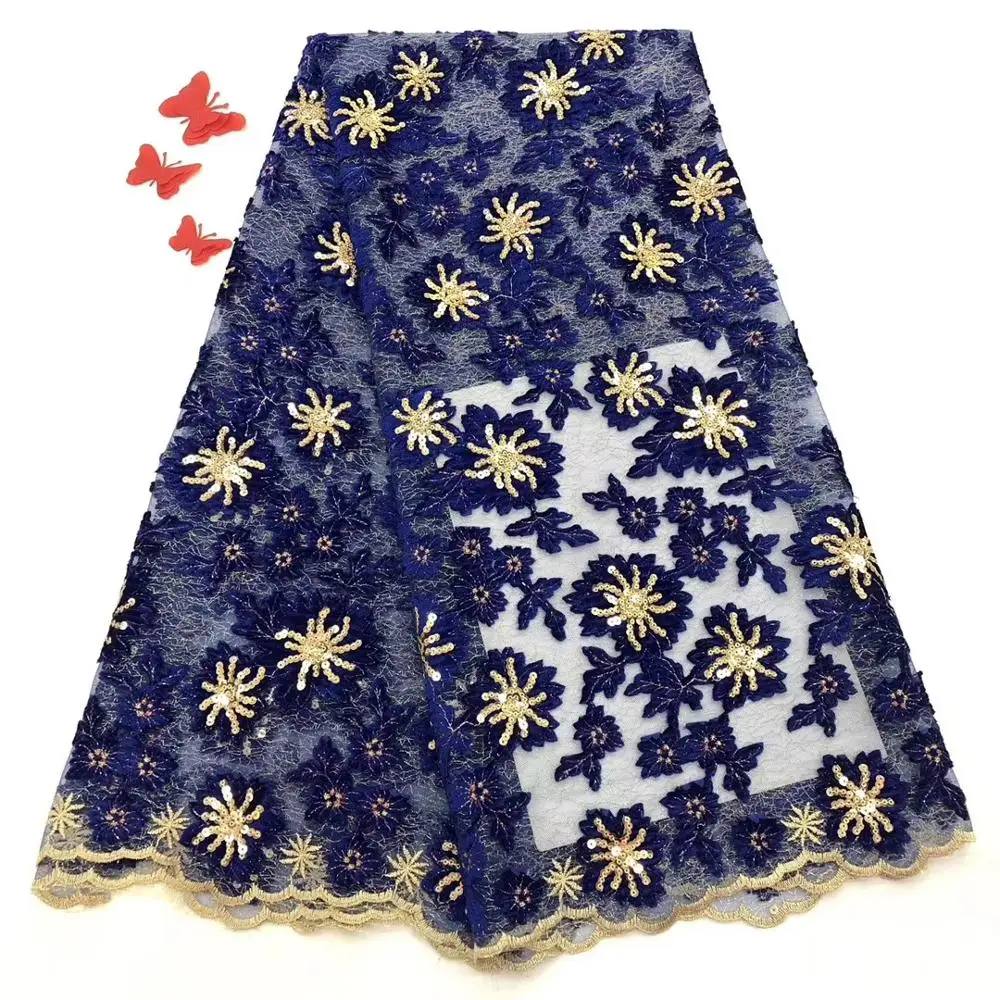 

rope embroidery french lace newcoming 5yards sequins net tulle lace fabric for wedding or party dress JIAJIAOC122