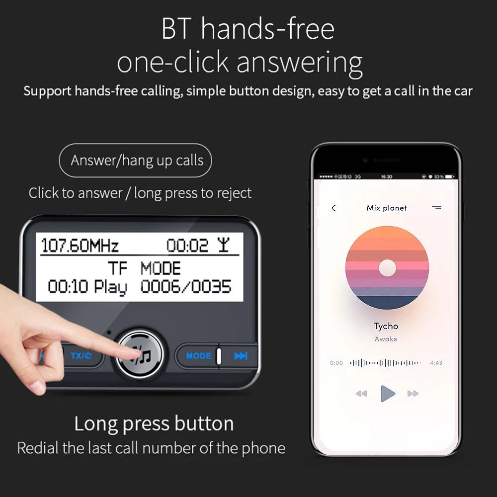 DAB002 DAB цифровой радио ресивер FM-тюнер радио автомобиля Bluetooth 4,2 передатчик адаптер зарядного устройства FM DAV приемник FM/am тюнер цифрового вещания