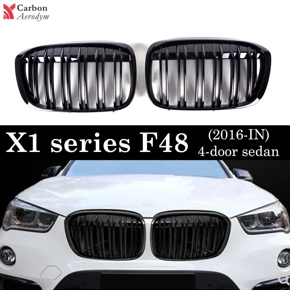 ABS двойная линия передняя решетка радиатора для BMW X1 серии F48 2016-в почек решетки