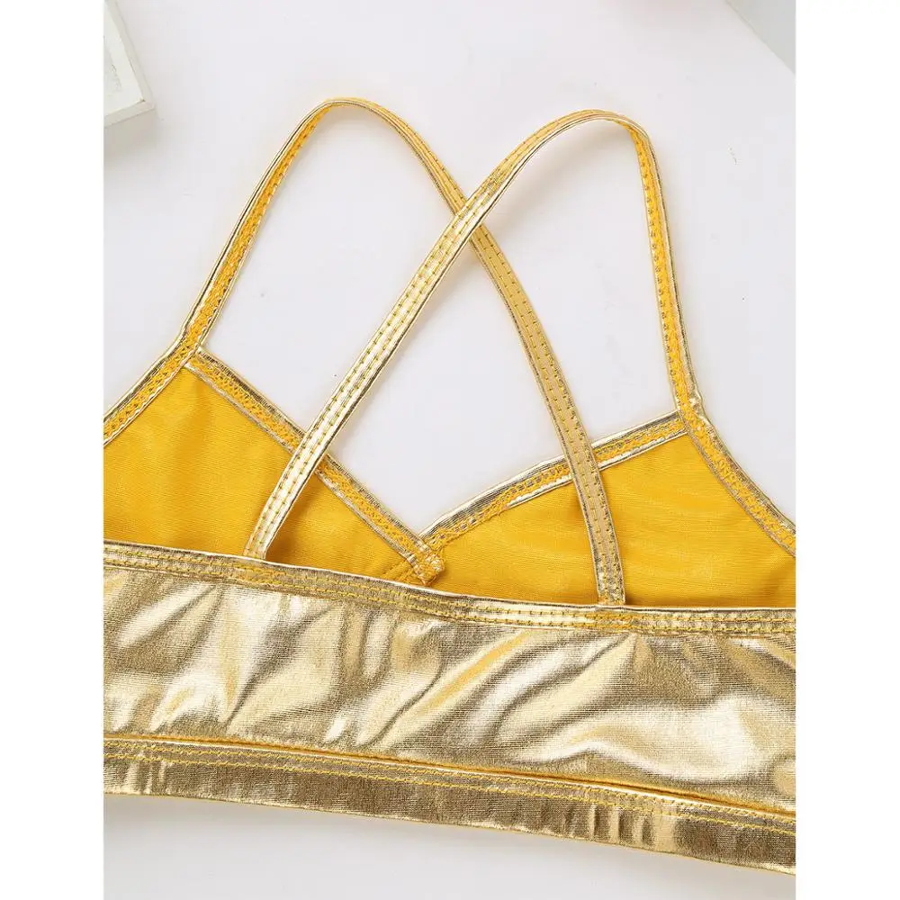 

Shiny Sequins Metallic Tanks Crop Tops With High Waist Shorts Kids Girls Jazz Ballet Dance Costume Outfit Stage Performance Wear