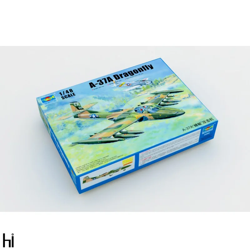 Modelo de Montagem de Plástico Kit de Construção Trompetista A-37a Libélula Ataque Avião Militar 1 – 48 02888