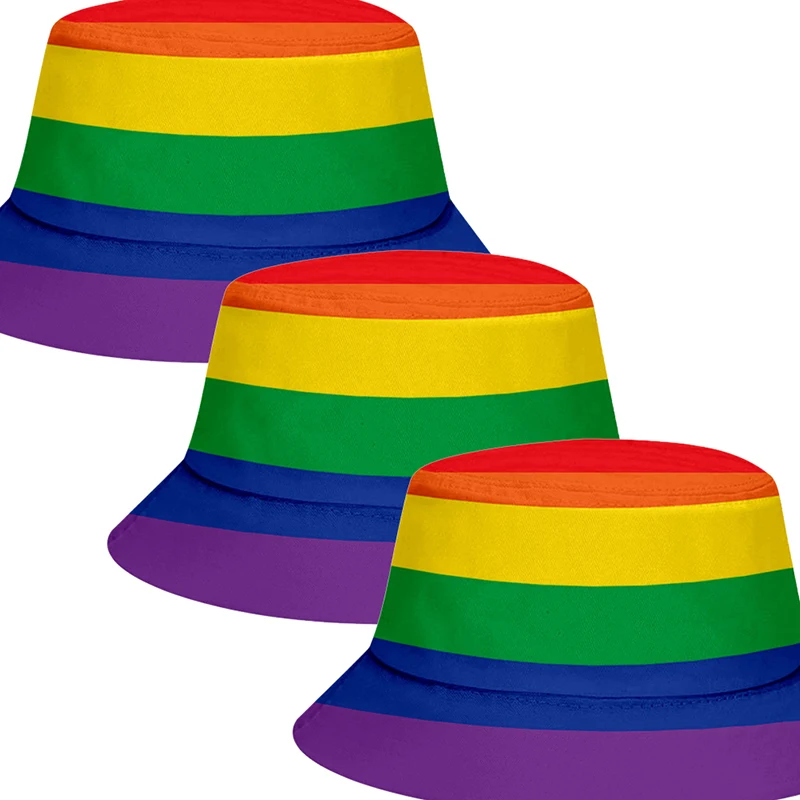 

Women Summer Rainbow Color Sunscreen Hat Unisex Cotton Bucket Hats Men Sunbonnet Fedoras Outdoor Fisherman Hat Beach Cap