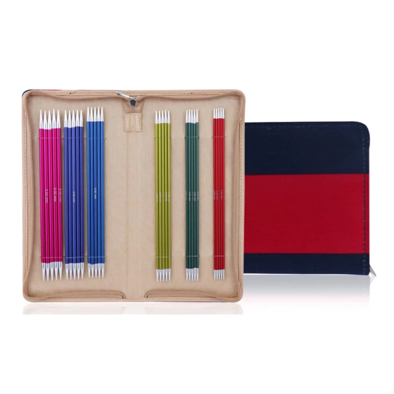 Knitpro Zing 15/20 см с двойным Алюминий Вязание иглы Набор Делюкс и гладкой Ткачество