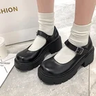 Модные тонкие туфли в японском стиле лолита женские туфли мэри джейн кожаные туфли в стиле ретро на толстой подошве для студентов