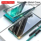 Двойное стекло 360 магнитный чехол для телефона Samsung Galaxy A72 A12 A22 A32 A52 A51 A71M51 4G 5G взрывозащищенный защитный чехол