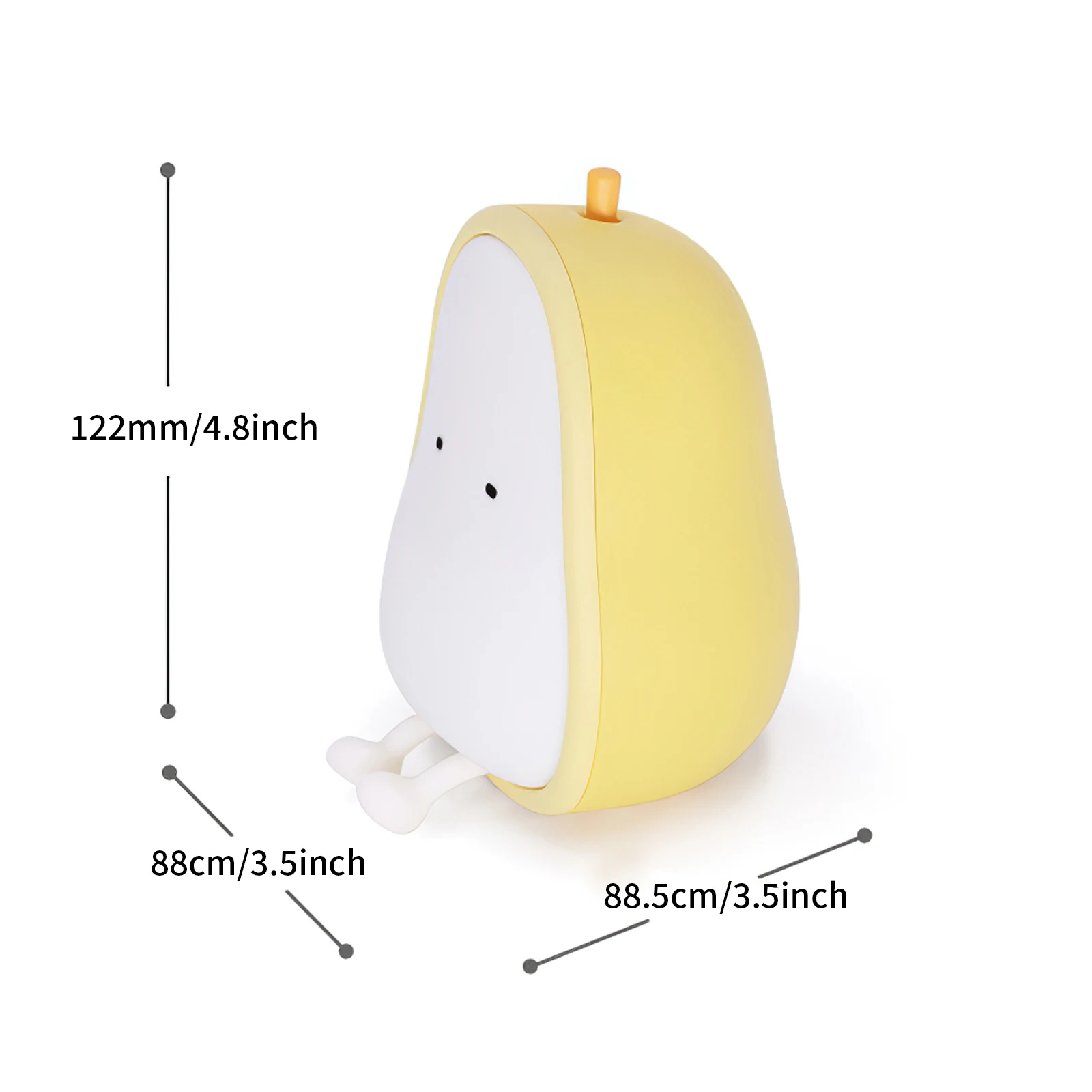

Warm Yellow/Warm White Mode Cute Pear Night Lamp Adjustable 2200-3100K Color Temp Silicone Night Light Lovely Lamp Decor Toy