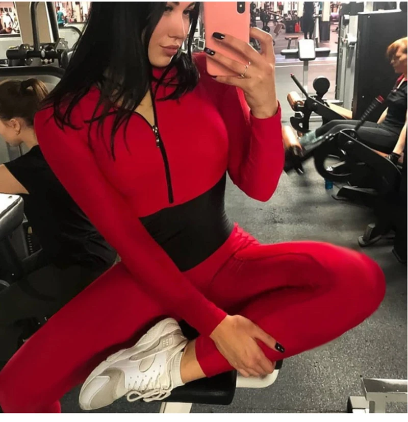 Fanceey Комбинезоны для женщин боди с длинным рукавом половина молнии Bodycon Женский комбинезон сексуальные фитнес комбинезоны, одежда для клуба наряды