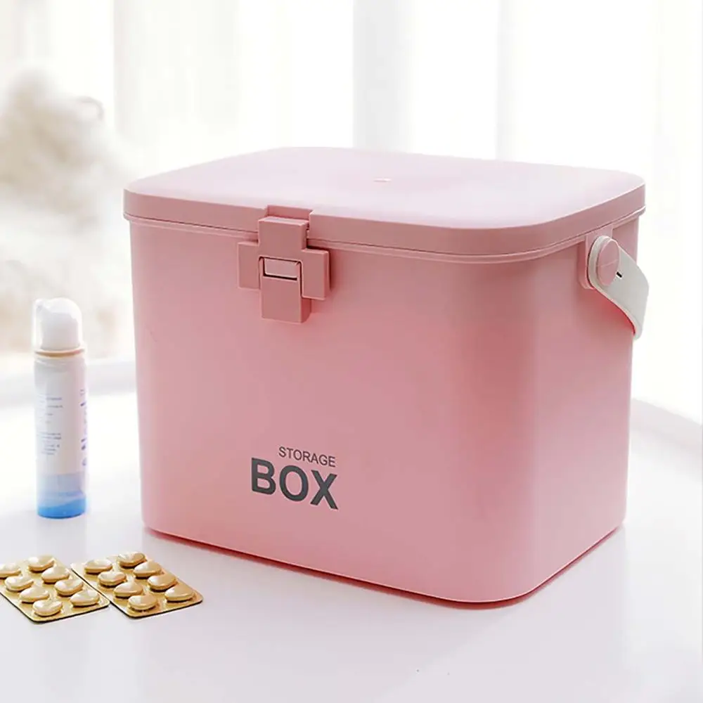 2 х Уровневый контейнер для хранения лекарств портативный набор первой помощи