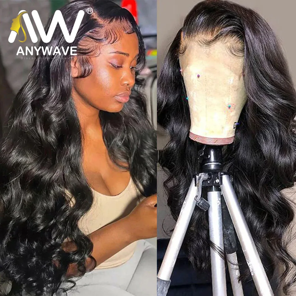 Body Wave 13x4 13x6 Transparent Swiss Lace Front Human Hair Wigs For Black Women 30 32 Inch Brazilian Remy Pre Plucked Closure