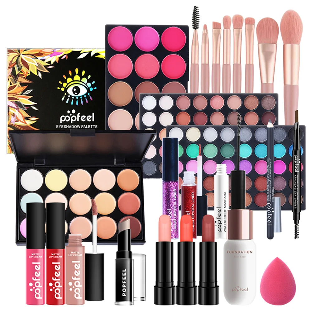 

Make Up Set Eye Shadow Palette Layers Concealer Lipstick Powder Blush Cosmetics Matte Eyeshadow Brush Make Up Kits