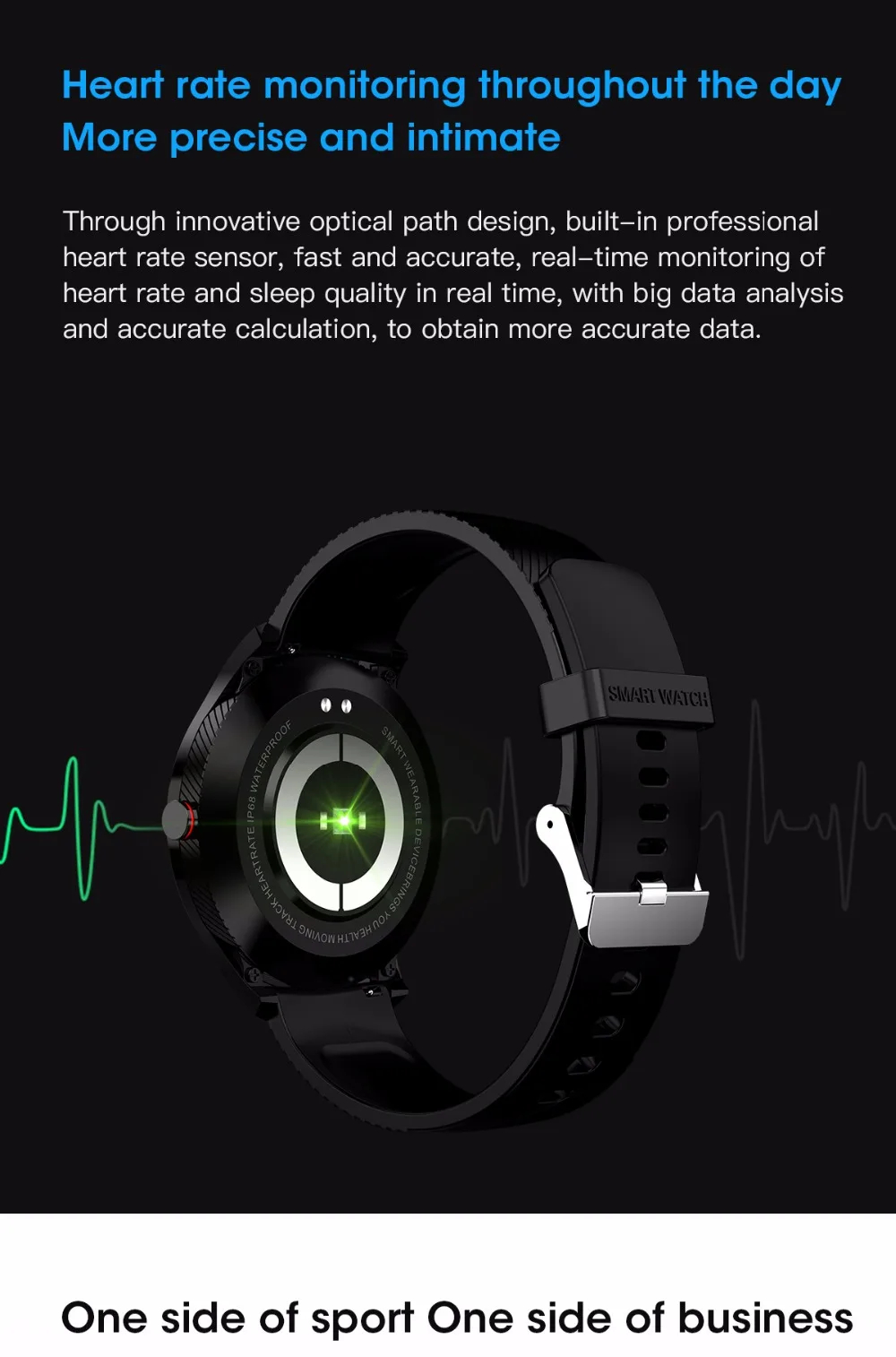 L9 ЭКГ Смарт часы для мужчин Полный Круглый мультисенсорный Smartwatch ip68водонепроницаемый спортивные часы для мужчин Bluetooth напоминание/Музыка