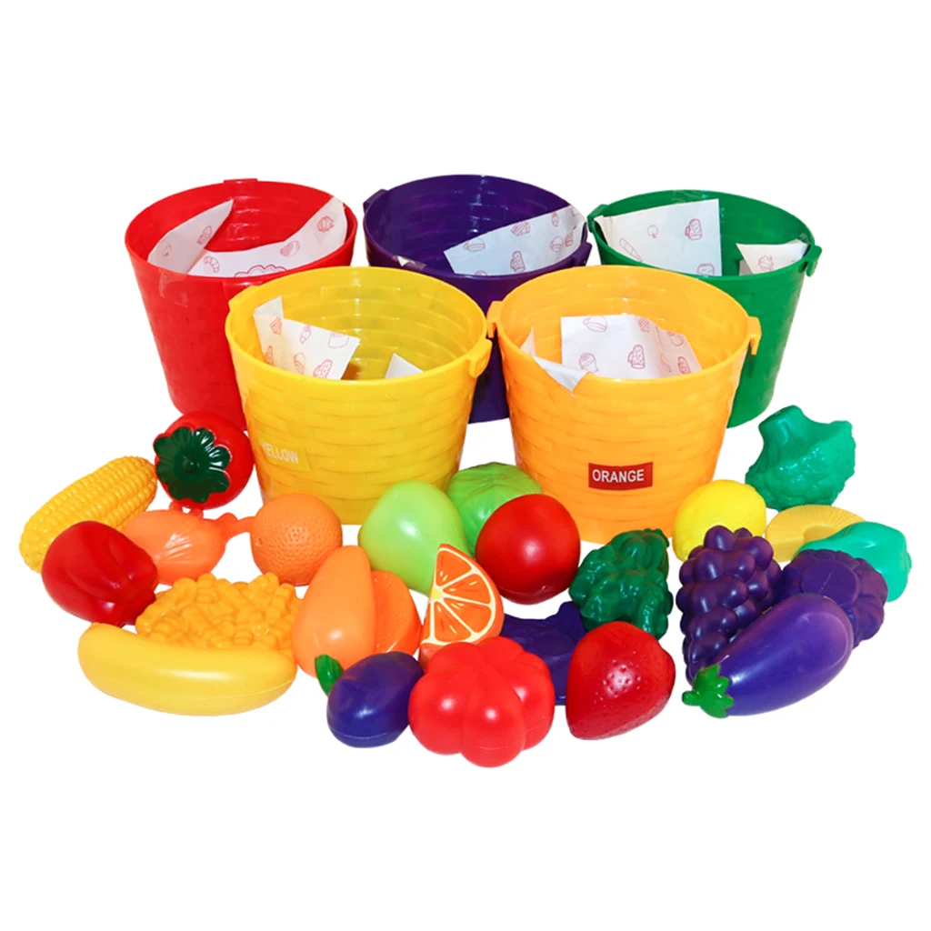 

Children's Cognitive Role Play Toy - 25 Pieces of Fruits And Vegetables