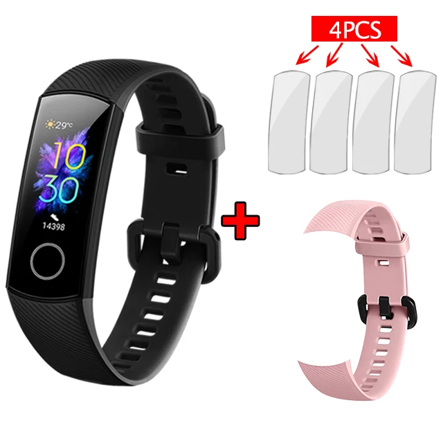 Set 2 Huawei Honor Band 5 Смарт-браслет, Оксиметр крови, кислород, волшебный цвет, сенсорный экран, плавающий ход, обнаружение пульса, сна, сна - Цвет: Set 2