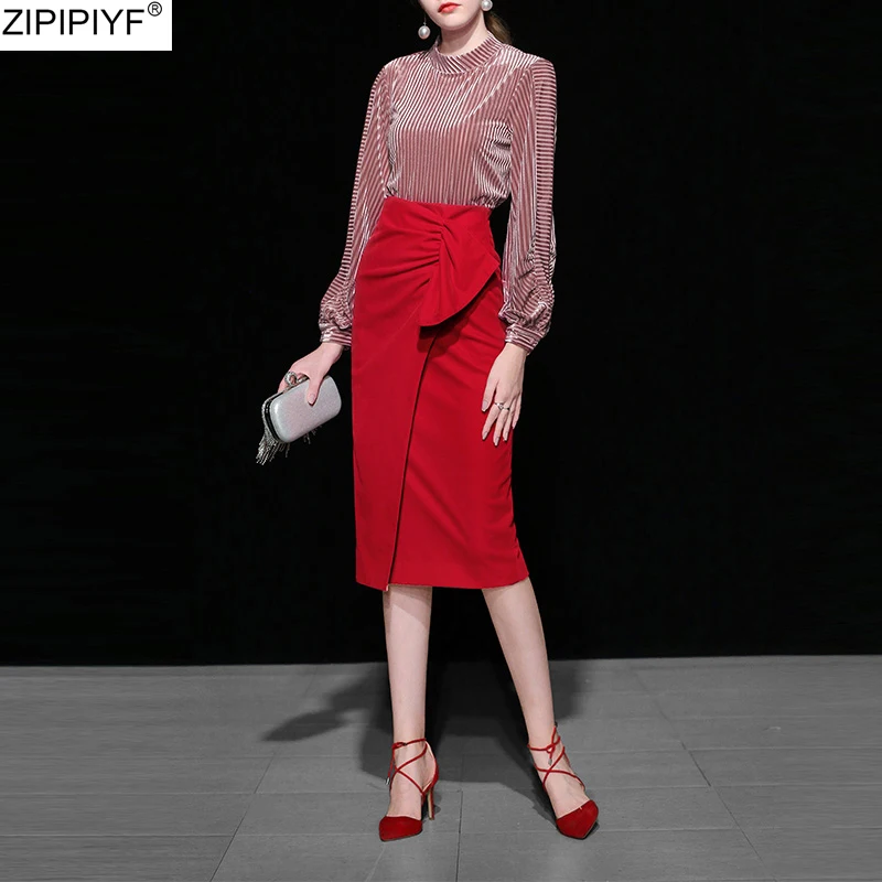 Женские костюмы с юбкой карандаш элегантные модные дизайнерские 2020 весна осень