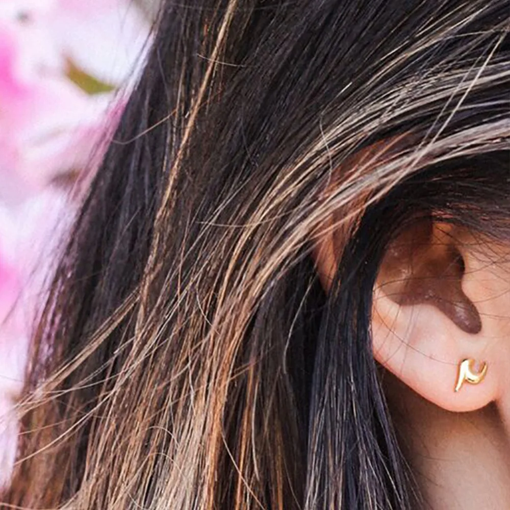 Новые брендовые трендовые позолоченные серьги гвоздики с розовым золотом для