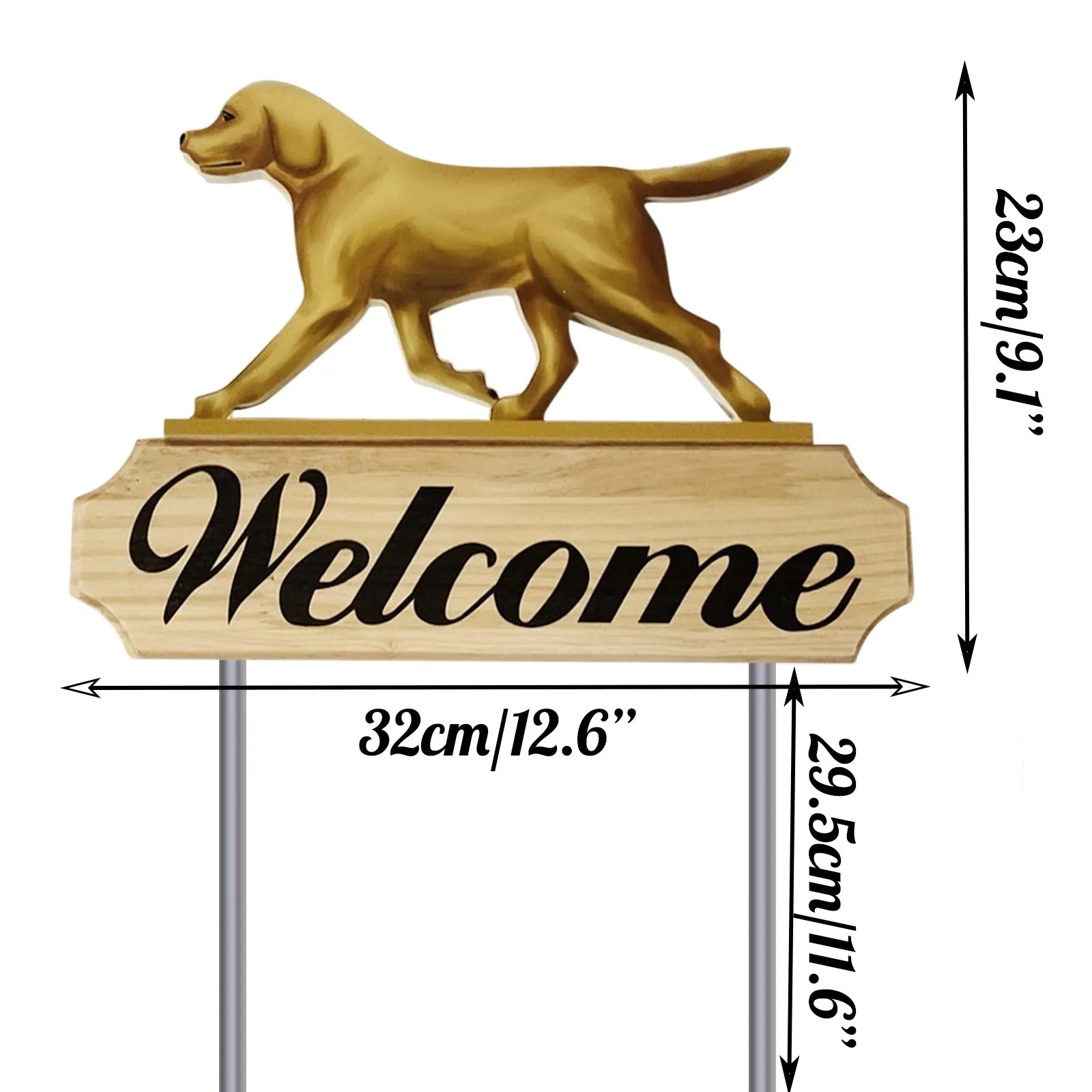 

40# Outdoor Creative Resin Dog Figurines Crafts Welcome Card Decoration Livingroom Home Accessories Ornaments Garden Furnishing