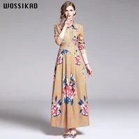 fashion dress for women clothing 2019 famous brand long sleeved long sleeve maxi dresses floral woman party night vobe ropa