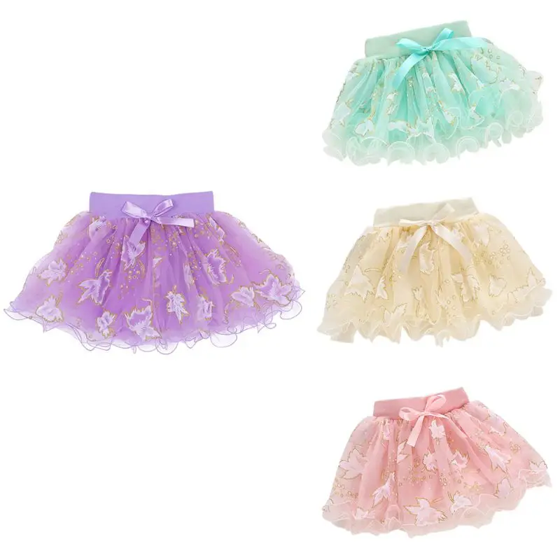 Разноцветная Новая Милая юбка американка для девочек пачка малышей пышные