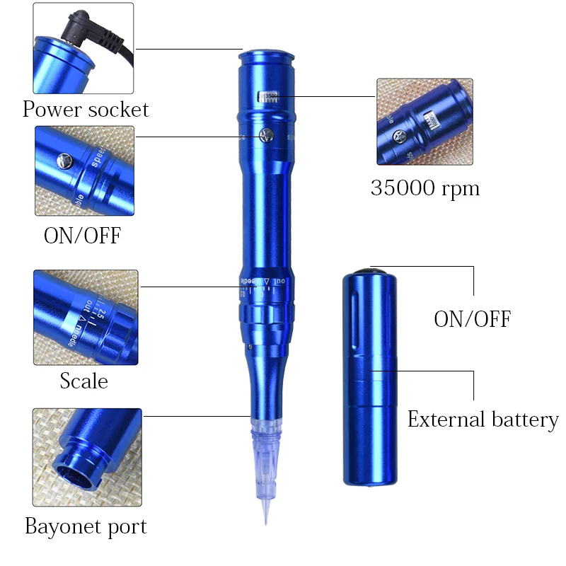 Высококачественная беспроводная аккумуляторная тату-ручка для бровей