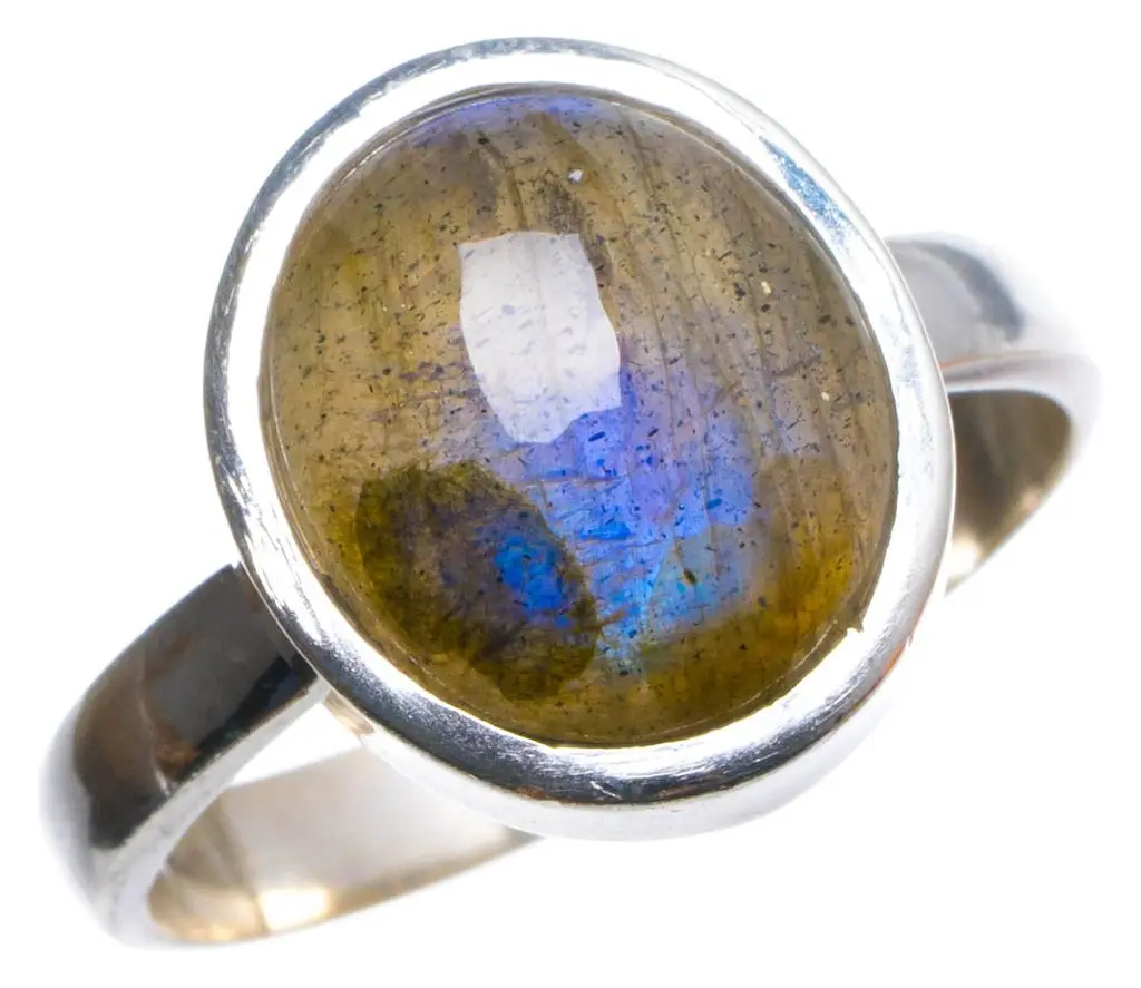 Кольцо из натурального Лабрадорита ручной работы уникальное кольцо