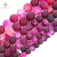 high quality natural rose banded agates onyx round shape 468101214mm diy gems loose beads jewellery making