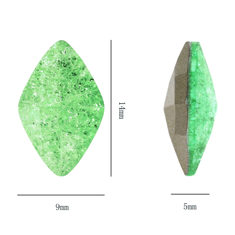 Блестящие стразы 9x14 мм с изображением ледяных трещин острые камни K9 стеклянные