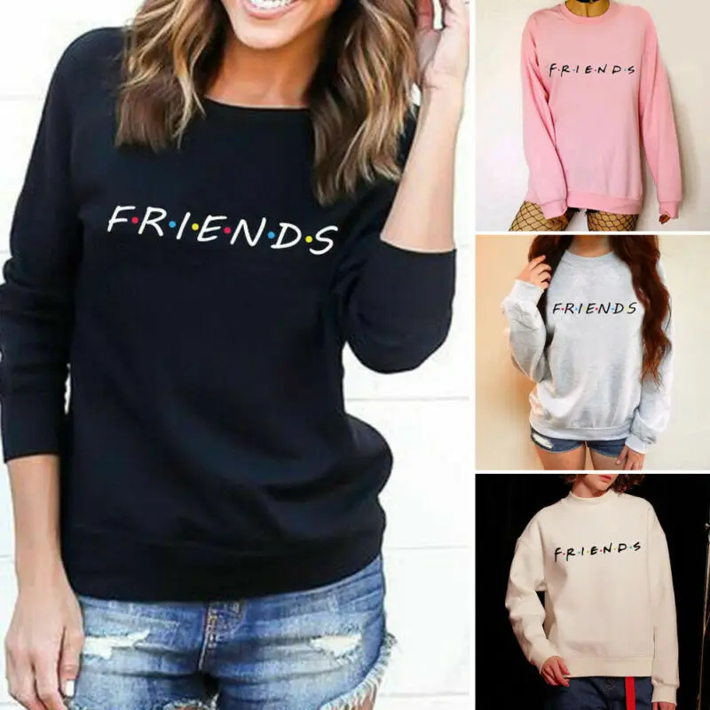 Autumn Women Long Sleeve Letter Print Hoodies Sweatshirt Pullover Jumper
