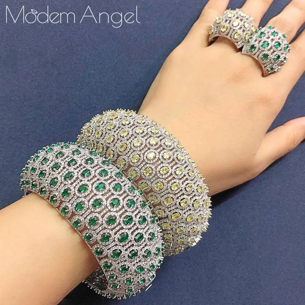 Женский комплект украшений ModemAngel из 2 предметов полностью покрытый фианитом